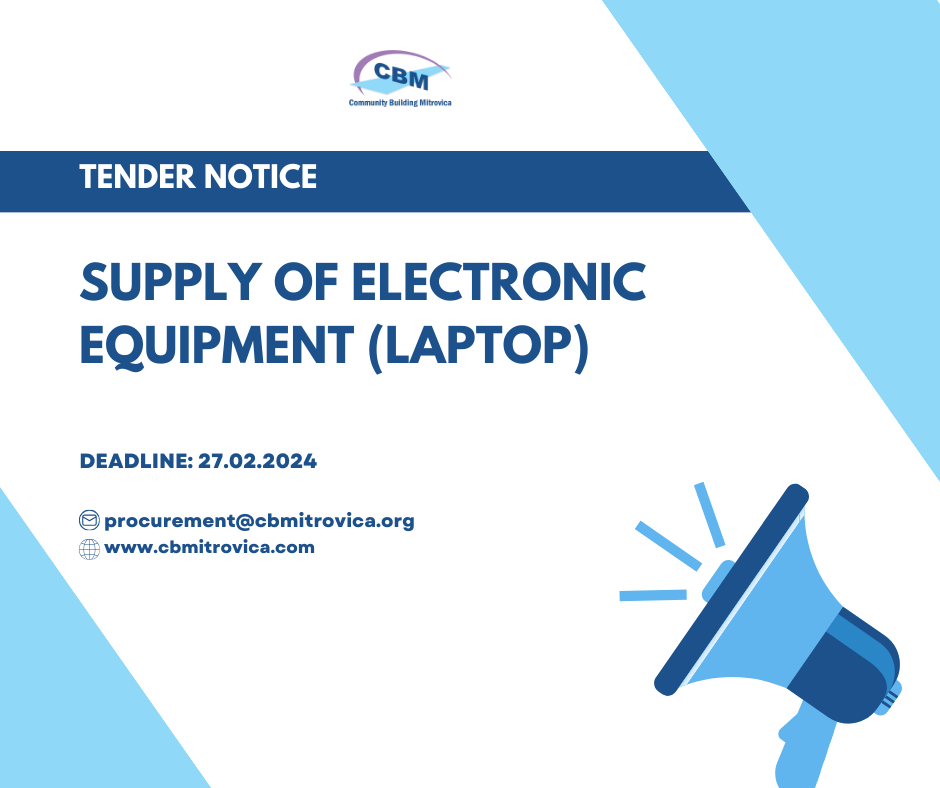 Tender notice: Supply of Electronic Equipment (Laptop)